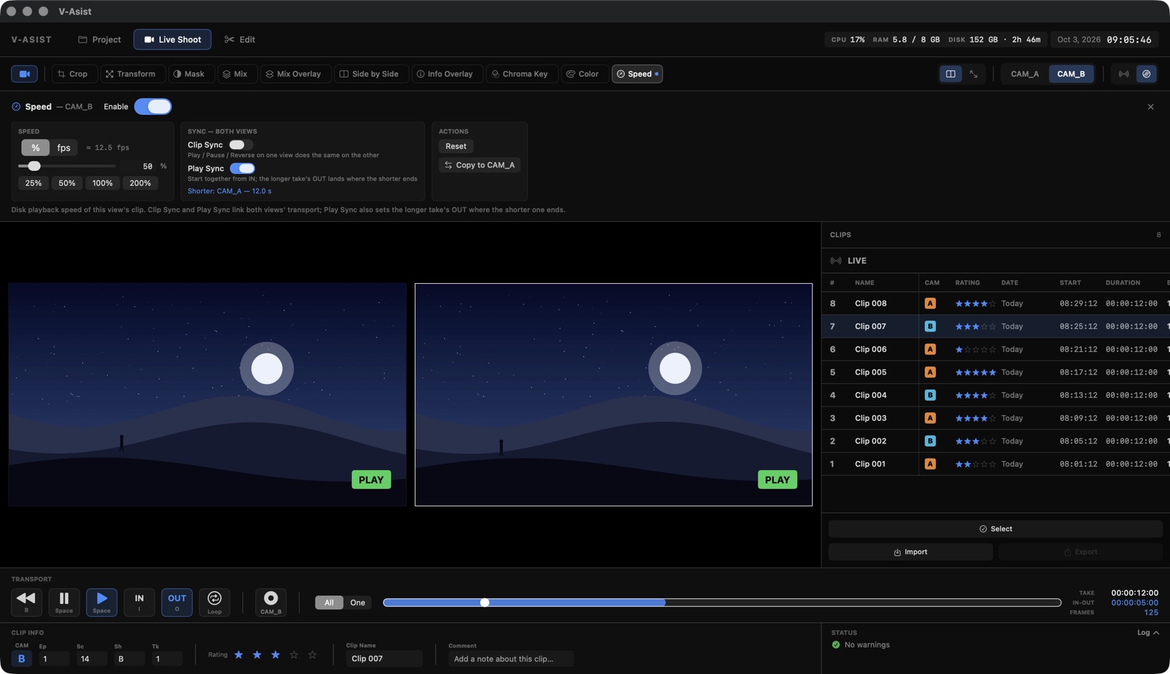 Speed tool with Play Sync