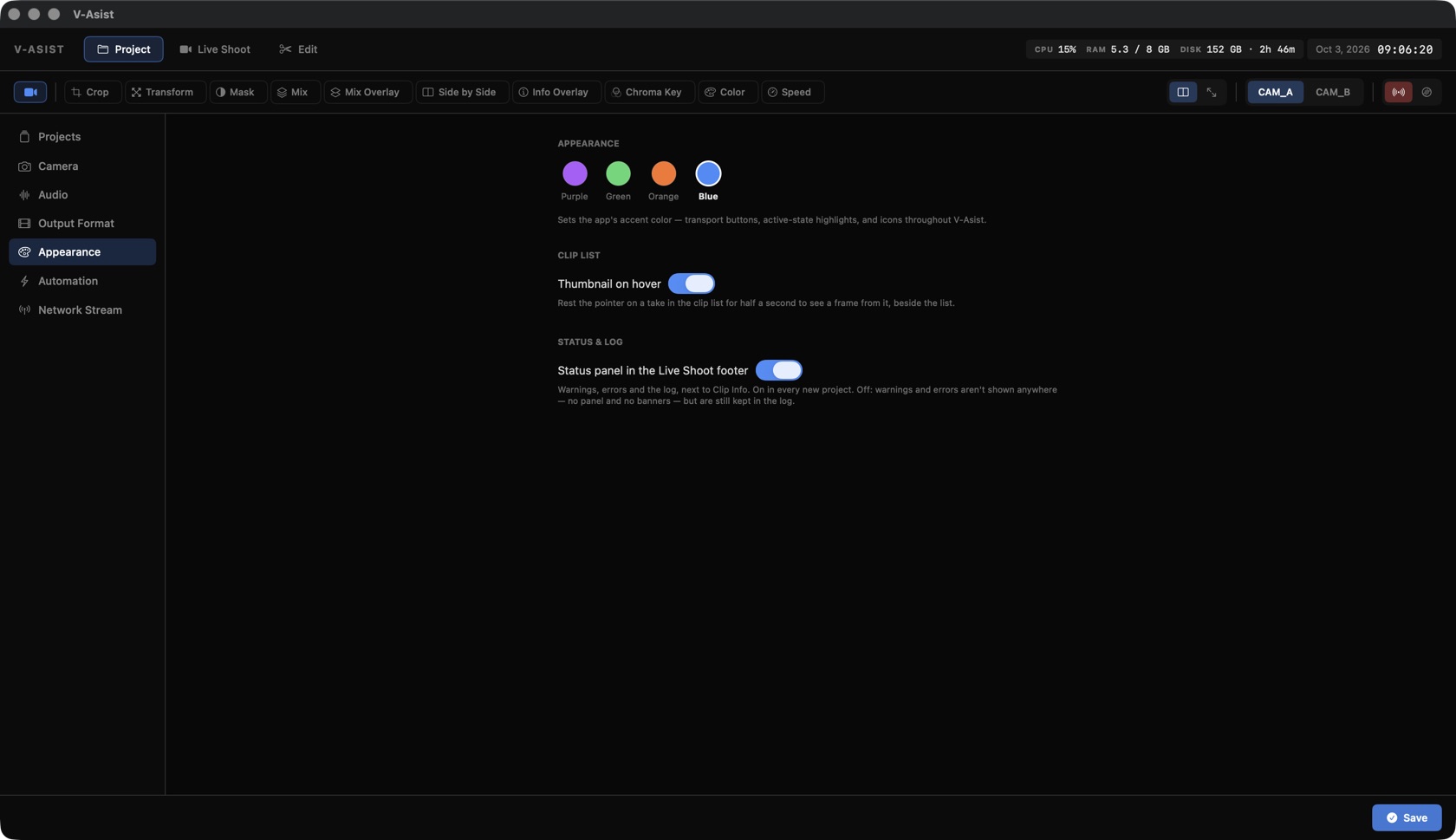 Appearance tab